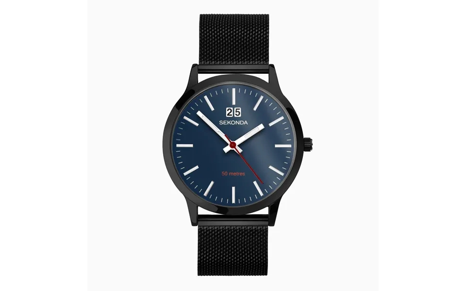 Sekonda Sekonda Nordic Men's Watch Black Case & Black Stainless Steel Mesh Bracelet With Blue Dial 30075