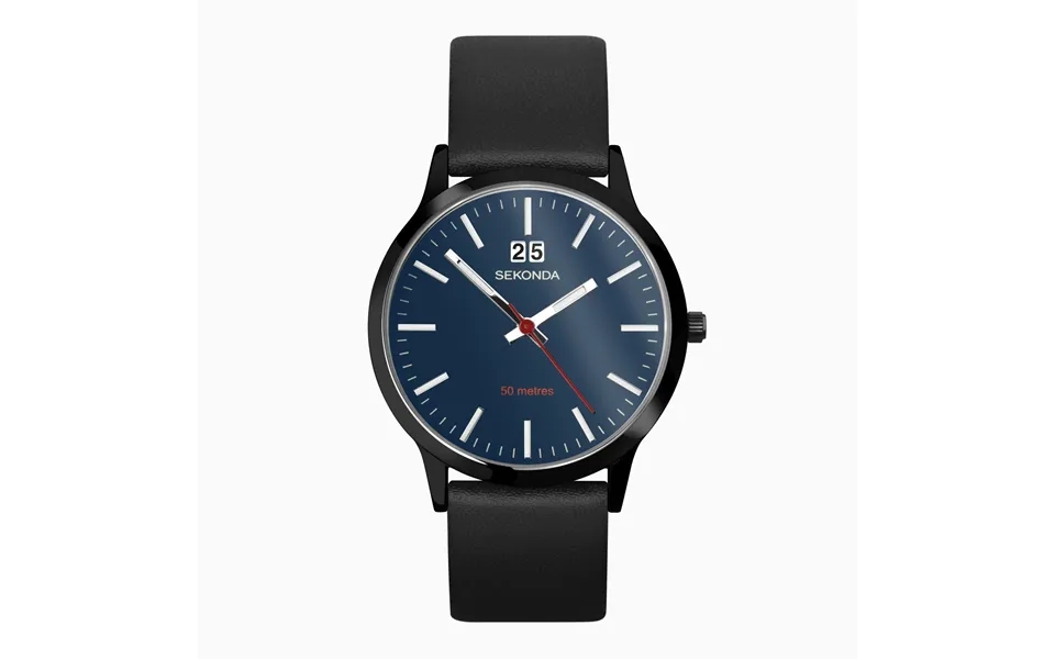 Sekonda Sekonda Nordic Men's Watch Black Case & Leather Strap With Blue Dial 30047