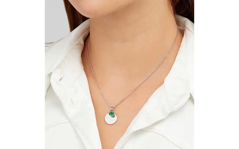 Sekonda Silver May Birthstone Necklace