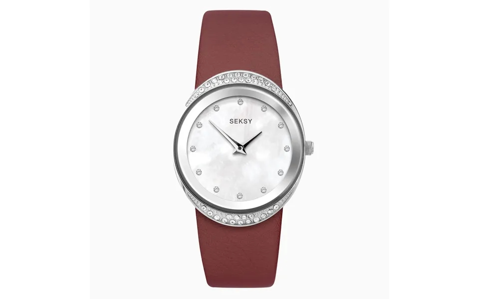 Seksy Seksy Ladies Watch Silver Case & Leather Strap With White Dial 2921