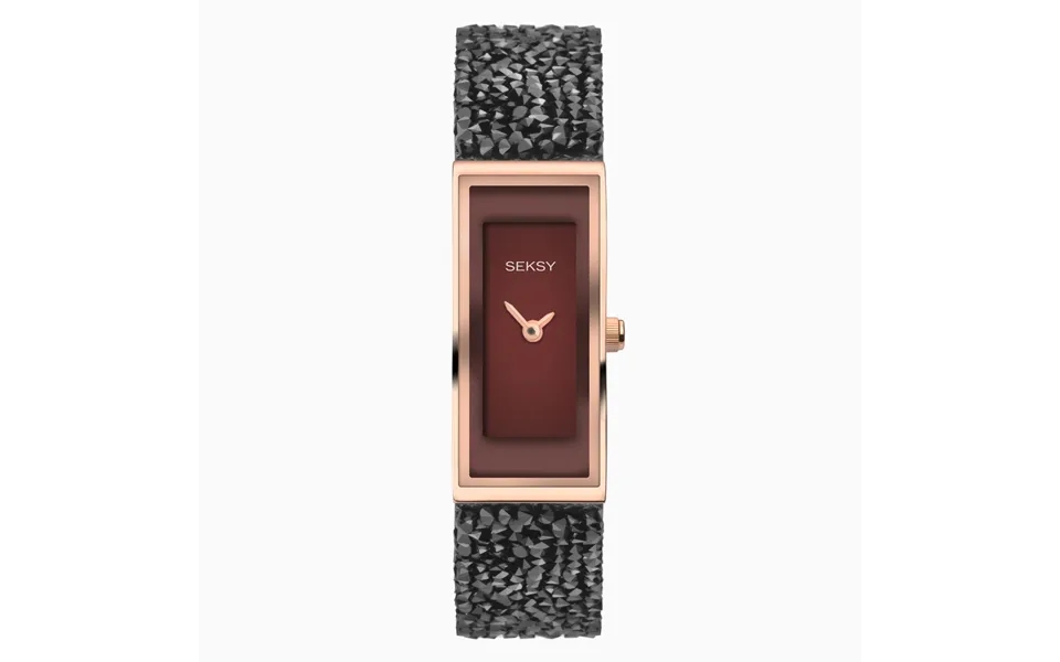 Seksy Seksy Rocks Ladies Watch Rose Gold Case & Leather Bracelet With Red Dial 2576