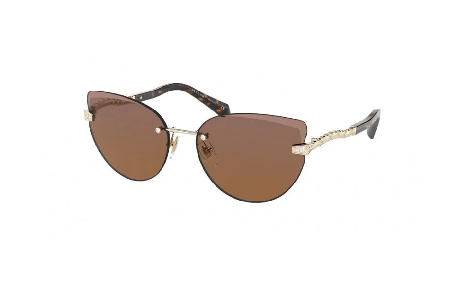 Bulgari Woman Bv6172b 278 El Outlet Sunglasses Metal Gold Orange Cat Eye Normal