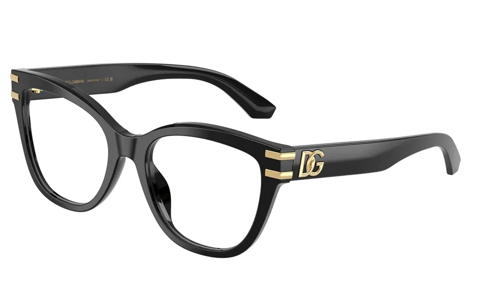 Dolce & Gabbana Woman Dg3418 501 Optical Frames Acetate Black Transparent Butterfly Normal