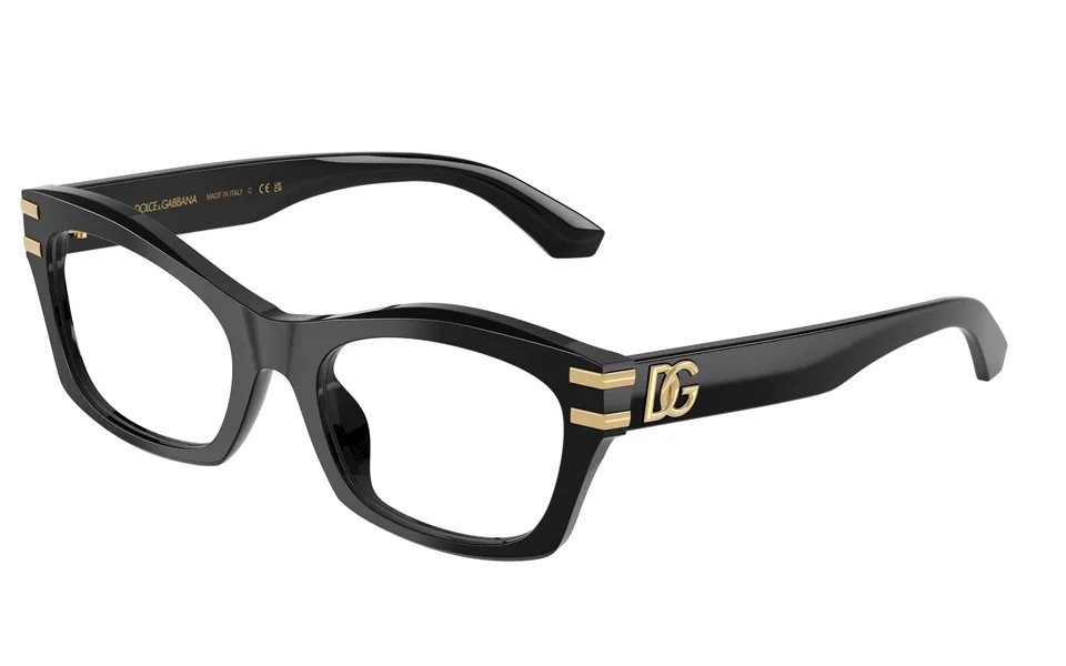 Dolce & Gabbana Woman Dg3420 501 Optical Frames Acetate Black Transparent Butterfly Normal