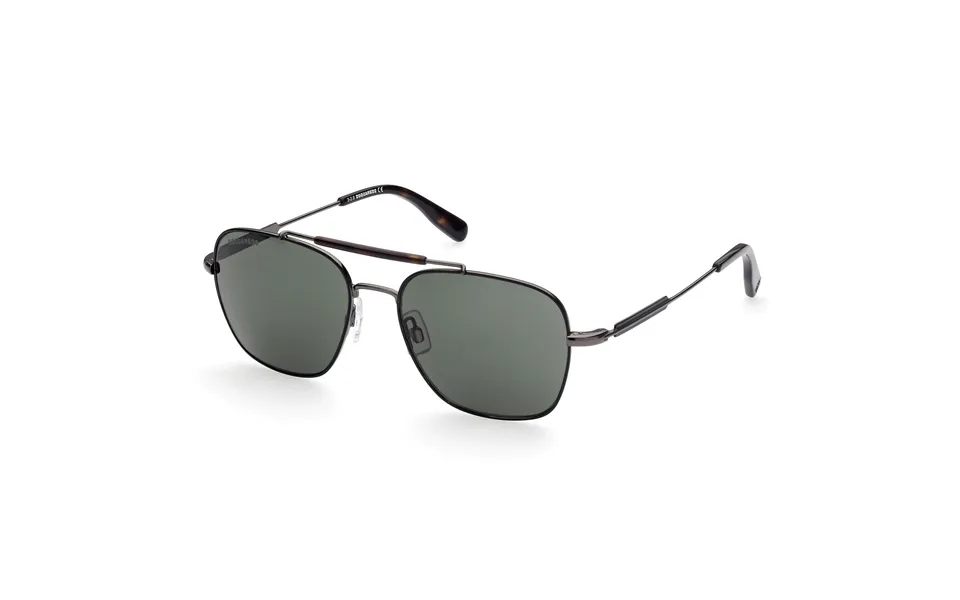 Dsquared2 Man Dq0380 Vince 08n Outlet Sunglasses Metal Grey Green Squared Normal