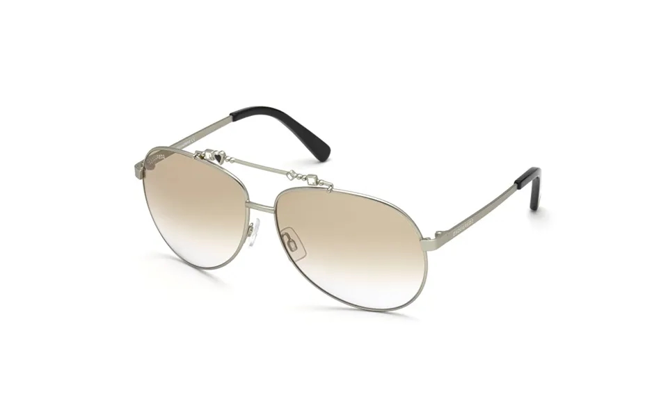 Dsquared2 Woman Dq0356 59f Outlet Sunglasses Metal Beige Brown Pilot Normal Shaded