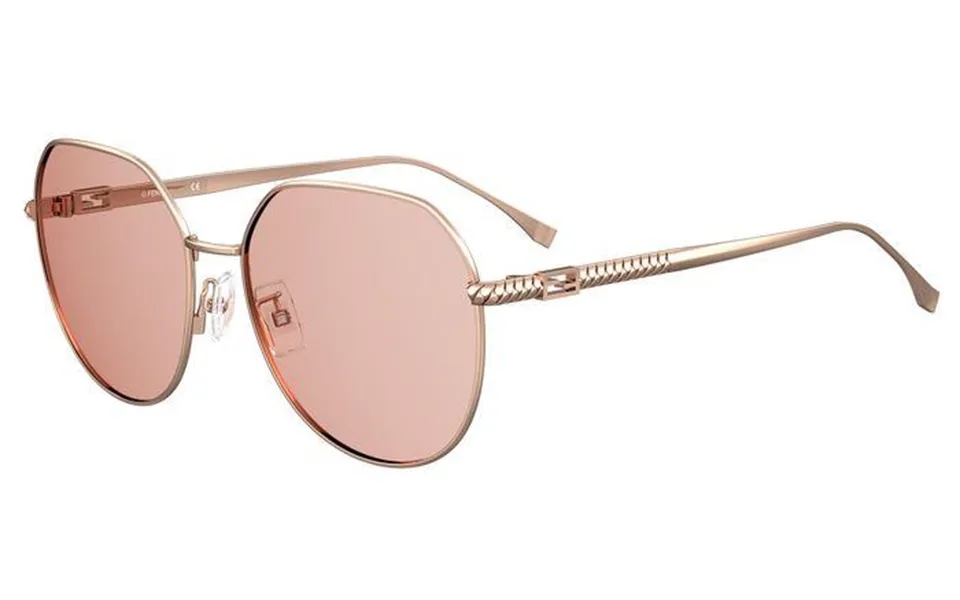 Fendi Woman Ff 0451 F S Ddb 2s Outlet Sunglasses Metal Gold Pink Round Mirrored Flash