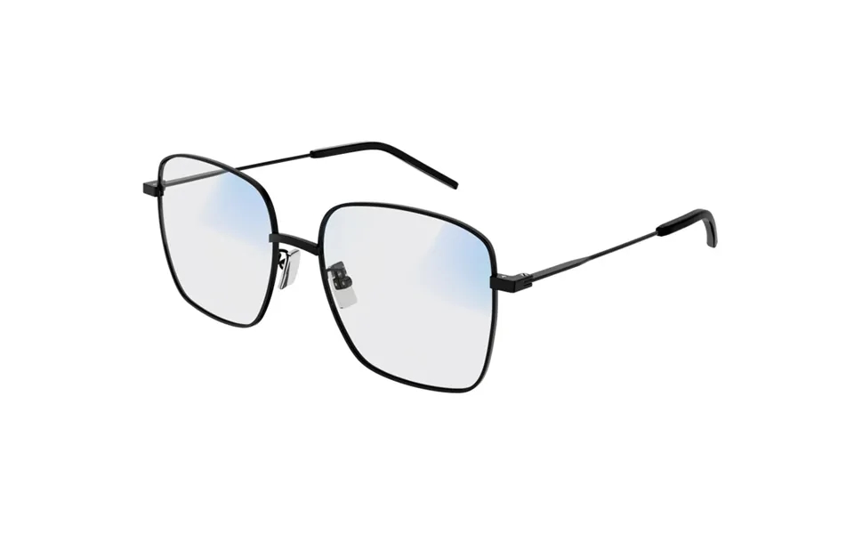 Saint Laurent Woman Sl 314 Sun 001 Blue Light Blocking Glasses Metal Black Transparent Squared Anti-blue Light Photochro