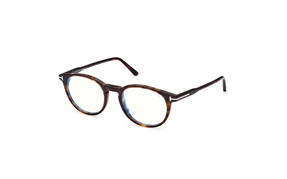 Tom Ford Man Ft5823-h-b 052 Blue Light Blocking Glasses Acetate Havana Round Anti-blue Light