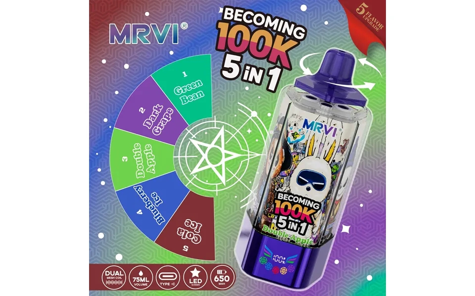 Mrvi Becoming 100k 5-in-1 100000 Puffs Touch Screen Bulk Disposable Vape