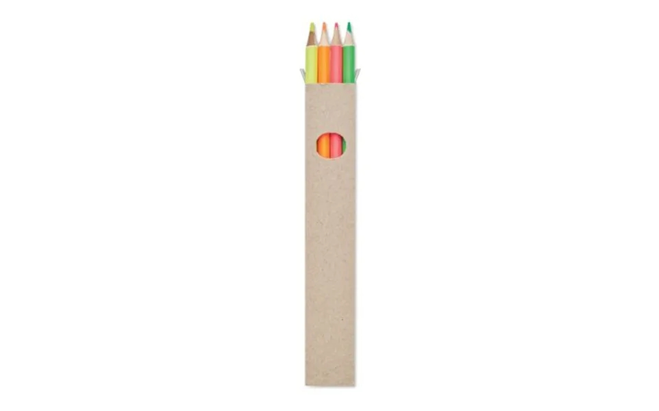 Promotional 4 Highlighter Pencils In Box Colourful Branded With Your Logo