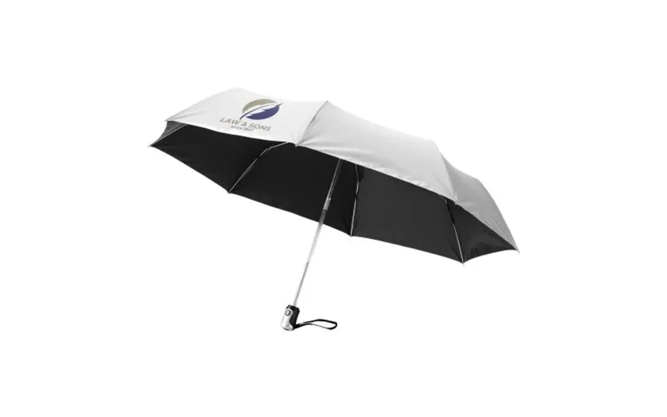 Promotional Alex 21.5 Foldable Auto Open Close Umbrella Silver-solid Black Branded With Your Logo
