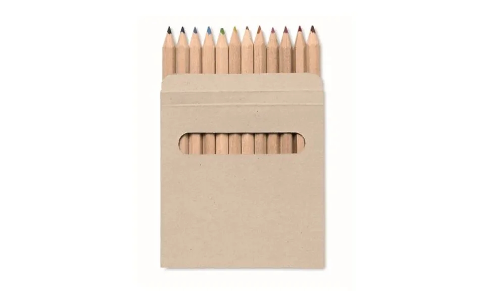 Promotional Cardboard Box 12 Coloured Pencil Set Brown Branded With Your Logo