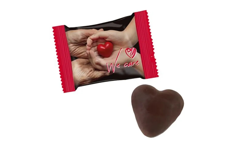 Promotional Filled Chocolate Gingerbread Heart White Branded With Your Logo