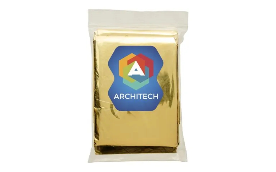 Promotional Frederik 2-function Emergency Blanket Silver-gold Branded With Your Logo