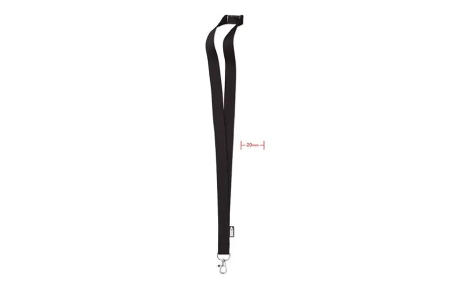Promotional Lanyard In Rpet 20 Mm Black Branded With Your Logo