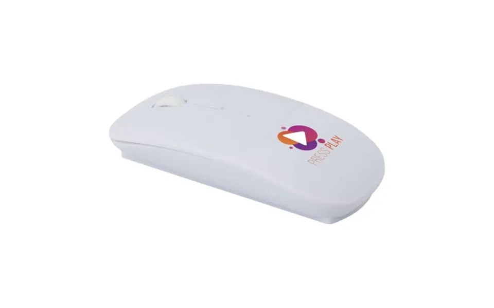 Promotional Menlo Rcs Recycled Plastic Wireless Mouse White Branded With Your Logo