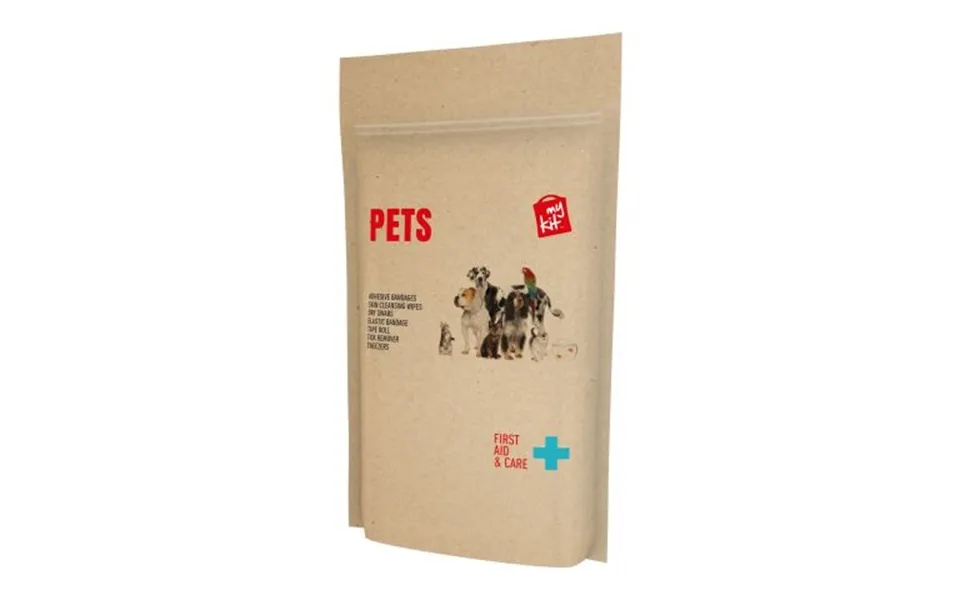 Promotional Mykit Pet First Aid Kit With Paper Pouch Kraft Brown Branded With Your Logo