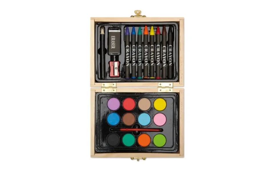 Promotional Painting Set In Wooden Box Wood Branded With Your Logo