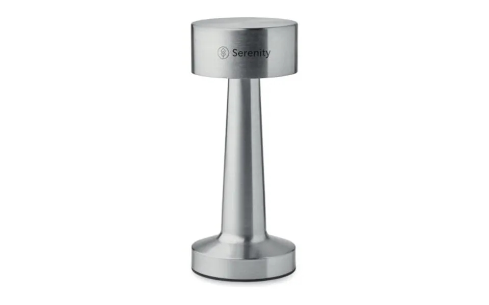Promotional Rechargeable Iron Table Lamp Matt Silver Branded With Your Logo