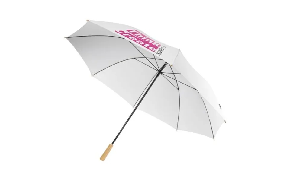 Promotional Romee 30'' Windproof Recycled Pet Golf Umbrella White Branded With Your Logo