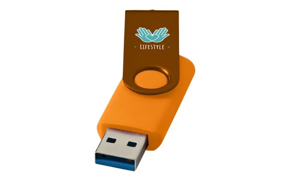 Promotional Rotate Metallic Usb 3.0 Orange Branded With Your Logo
