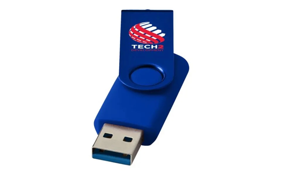 Promotional Rotate Metallic Usb 3.0 Royal Blue Branded With Your Logo