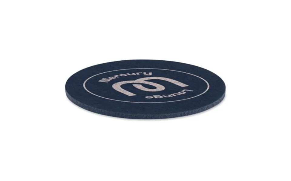 Promotional Round Coaster In Rpet Felt Blue Branded With Your Logo