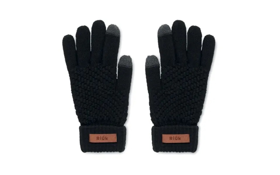Promotional Rpet Tactile Gloves Black Branded With Your Logo