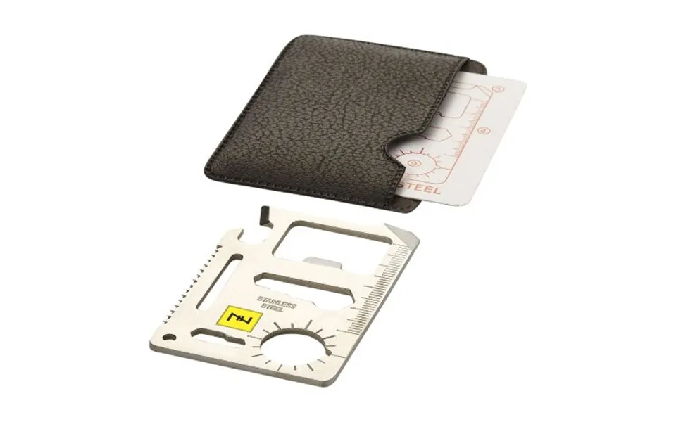 Promotional Saki 15-function Pocket Tool Card Silver-solid Black Branded With Your Logo
