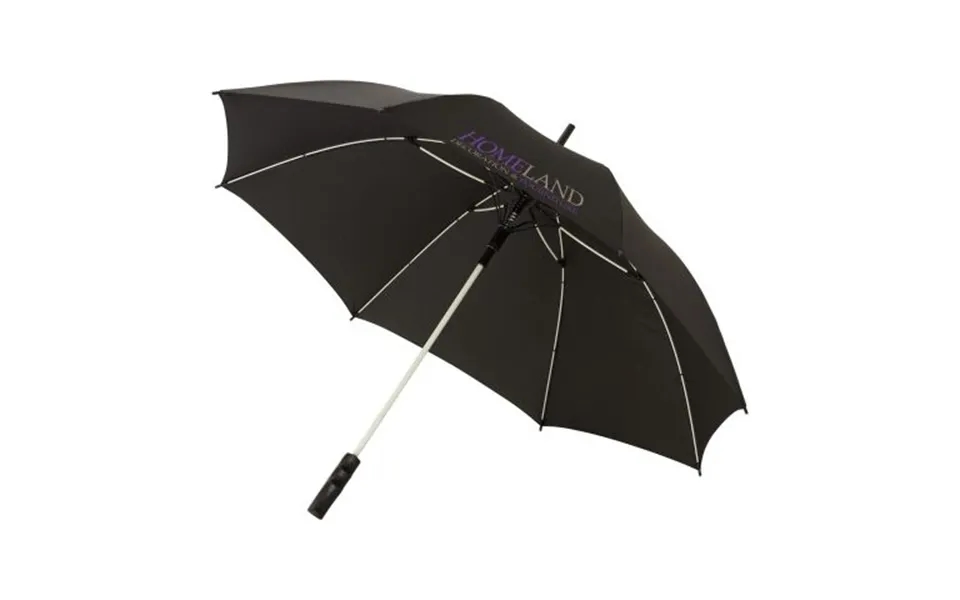 Promotional Stark 23 Windproof Auto Open Umbrella White-solid Black Branded With Your Logo