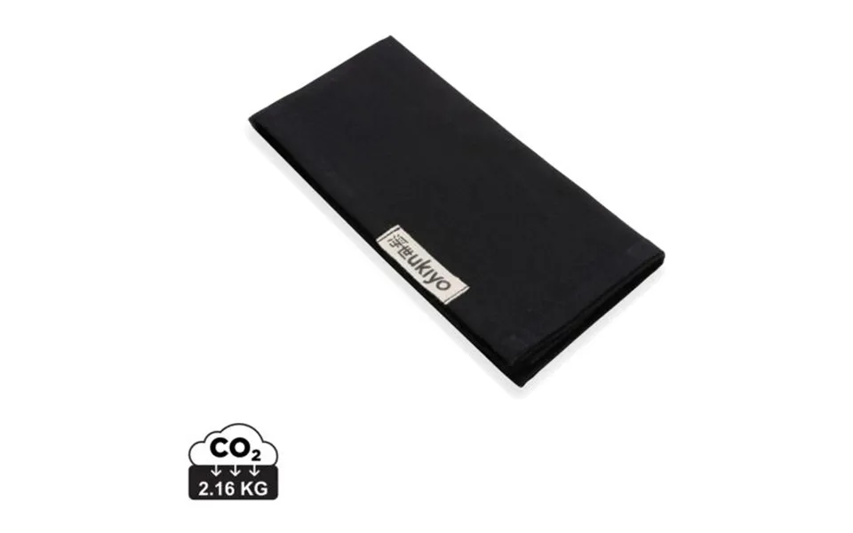 Promotional Ukiyo Aware 180gr Rcotton Table Napkins 4pcs Set Black Branded With Your Logo