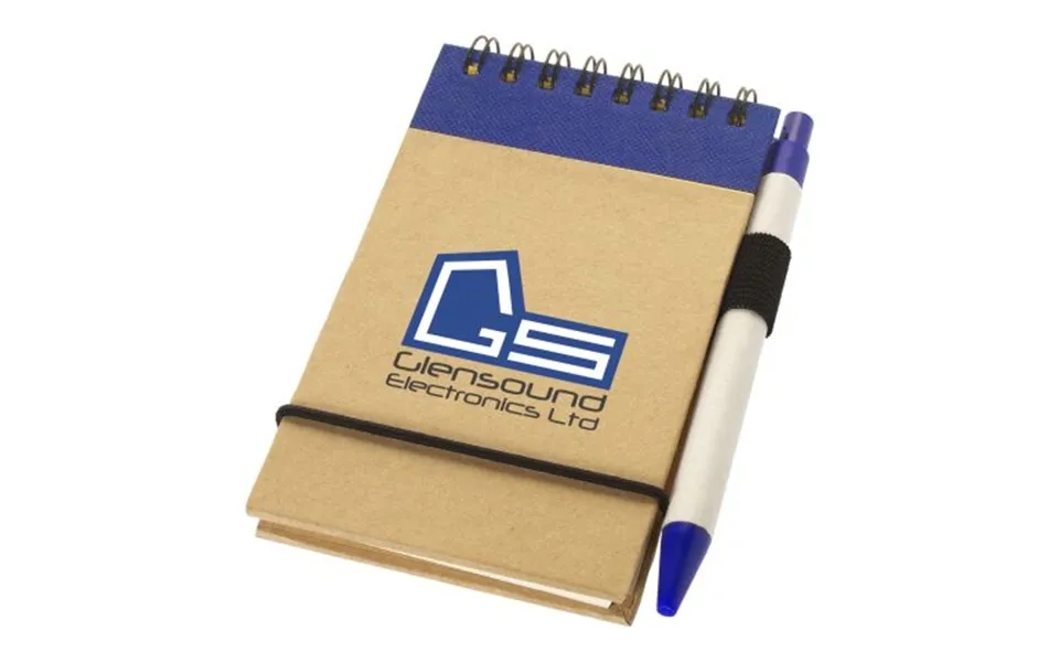 Promotional Zuse A7 Recycled Jotter Notepad With Pen Natural-navy Branded With Your Logo