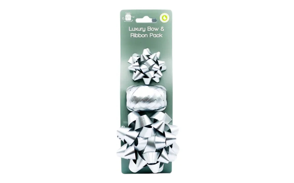 Giftmaker Luxury Gift Ribbon And Bow Silver