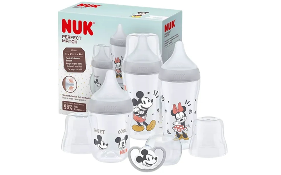 Nuk Perfect Match Disney Mickey Baby Bottle Starter Set With Pacifier