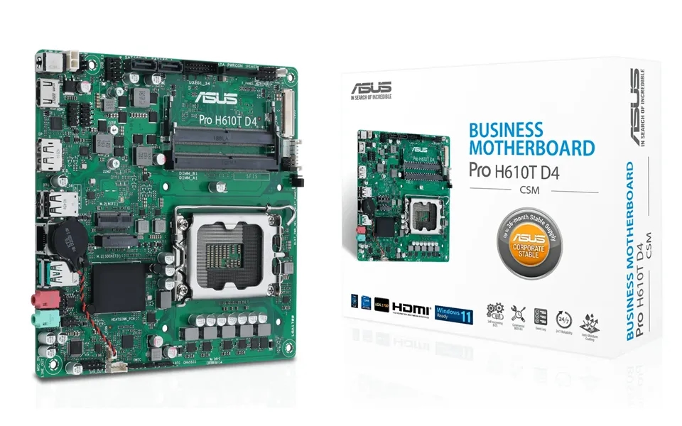 Asus Pro H610t D4-csm Intel H610 Lga 1700 Thin Mini Itx