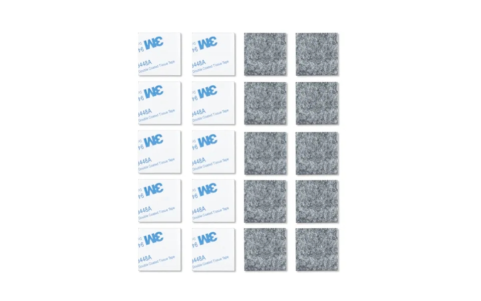 28mm 20 Pack Square Felt Pads Self Adhesive Black Sticky Furniture Floor Chair Legs Protectors