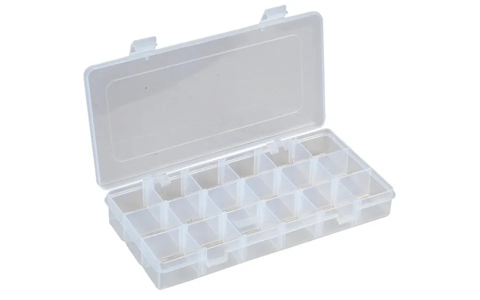 3 -18 Compartment Transparent Organiser Storage Box With Removable Sections - 35mm X 230mm X 125mm, Crafting, Diy Etc