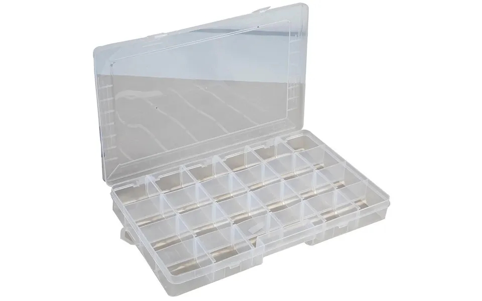4 -24 Compartment Transparent Organiser Storage Box With Removable Sections - 48mm X 235mm X 382mm, Crafting, Diy Etc