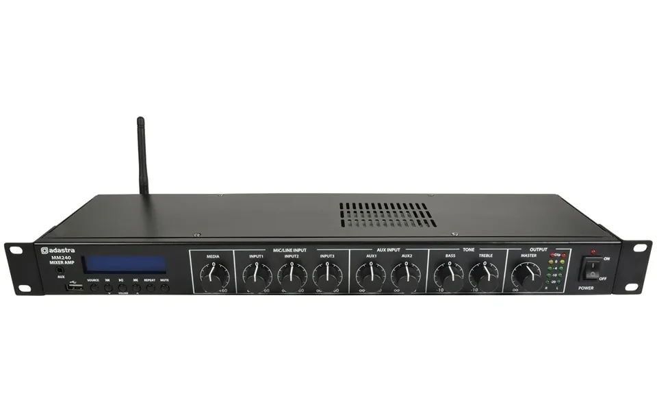 Adastra Mm240 1u Rack Mount Mixer Amplifier 2 X 120w With Usb - Dab
