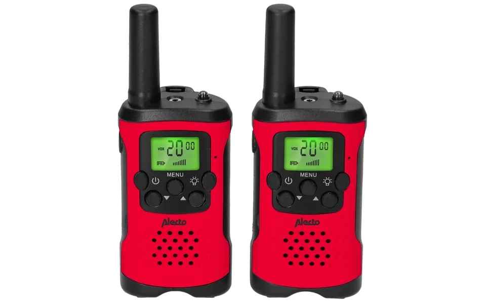Alecto Walkie-talkie Set 2 Handsets Up To 7 Km Lcd Frequency Channels 8 Vox Up To 3 Hours Black Red