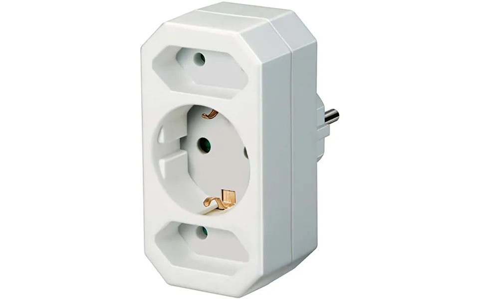 Brennenstuhl Multiple Socket - Socket Adapter 3-way With Increased Contact Protection 2 X Euro Socket & 1 X Protective C