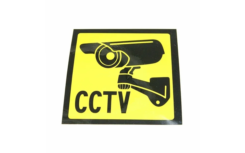 Ex-pro Cctv Yellow Warning Sticker - 10cm X 10cm Self-adhesive Vinyl
