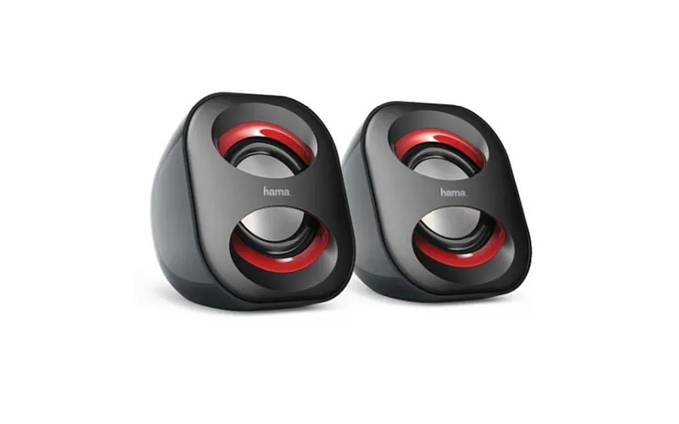 Hama 6w 3.5mm Speakers Laptop Portable Sound Music Desktop Tv Speakers Black Red