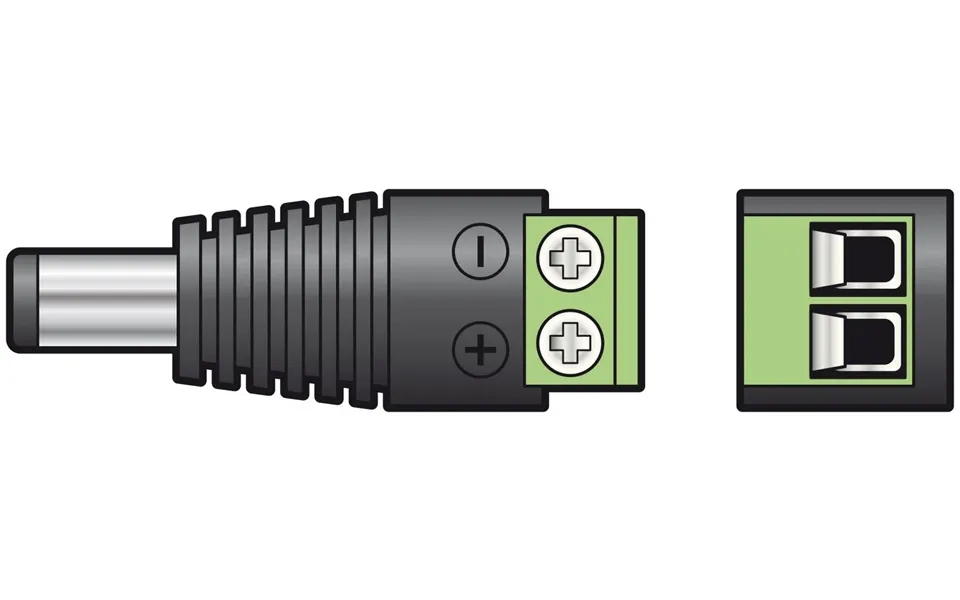 Mercury 2.1mm Dc Plug With Screw In Terminals Led Strip Lighting Cctv Etc