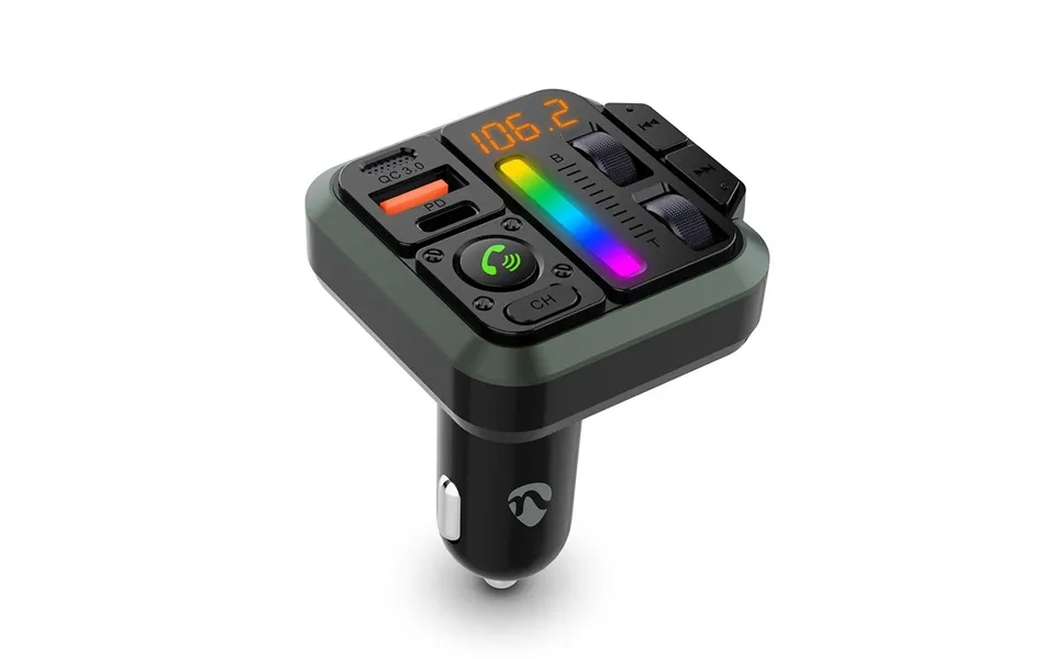 Nedis Bluetooth 5.3 Wireless Car Fm Transmitter Charger Usb-c Usb-a Car Cigarette Lighter