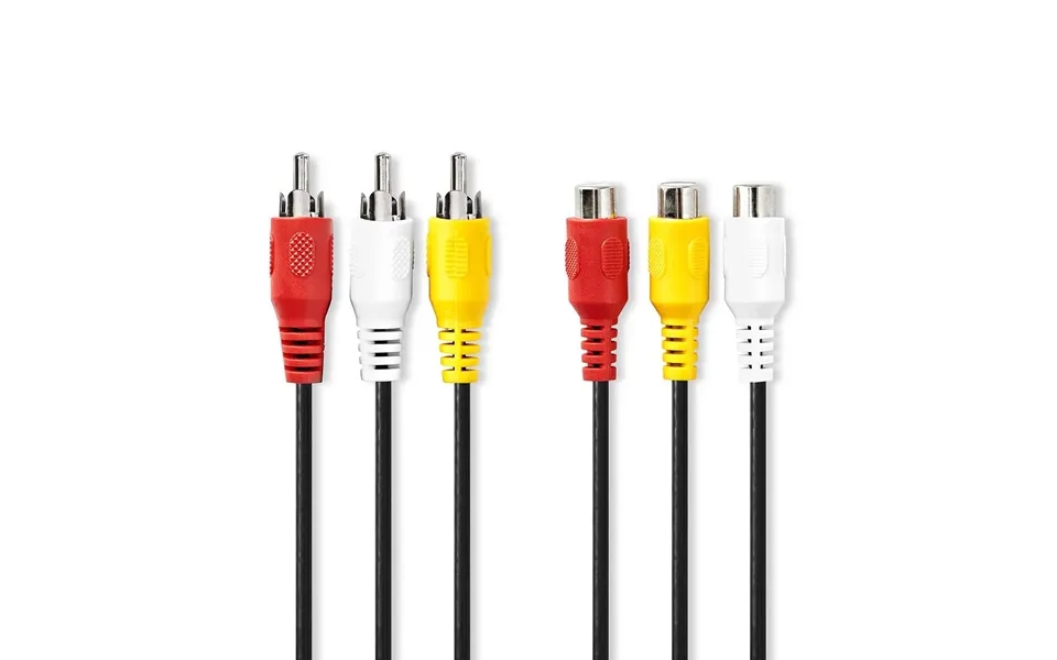 Nedis Composite Video Cable 3x Rca Male 3x Rca Female Nickel Plated 480p 5