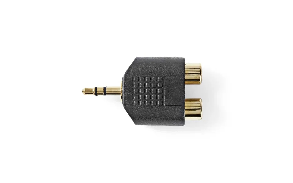 Nedis Stereo Audio Adapter 3.5 Mm Male 2x Rca Female Gold Plated Straight Abs Black 10 Pcs Envelope