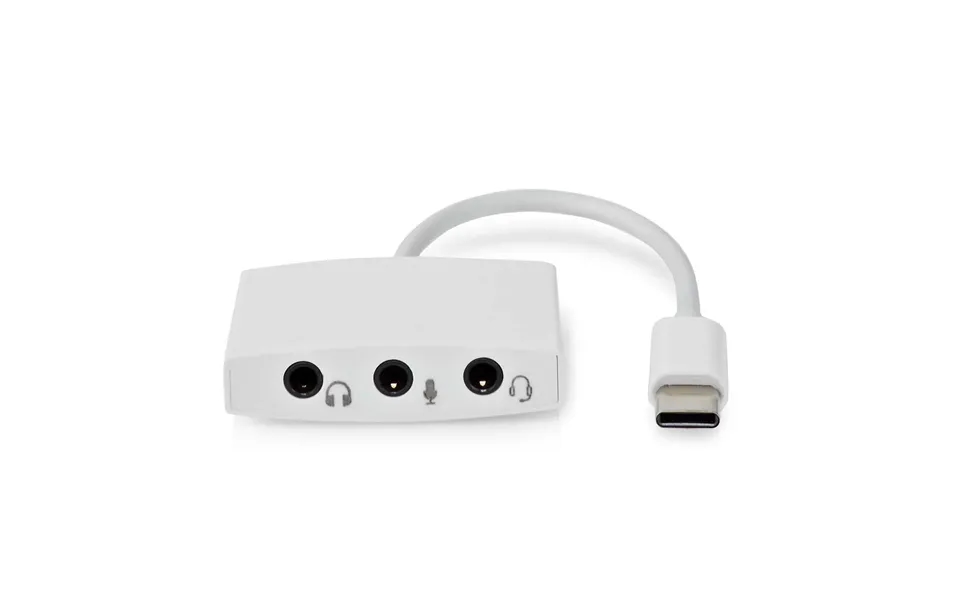 Nedis Usb-c Adapter Usb 2.0 Usb-c Male 3.5 Mm Female 0.10 M Round Nickel Plated Abs Pvc White Box