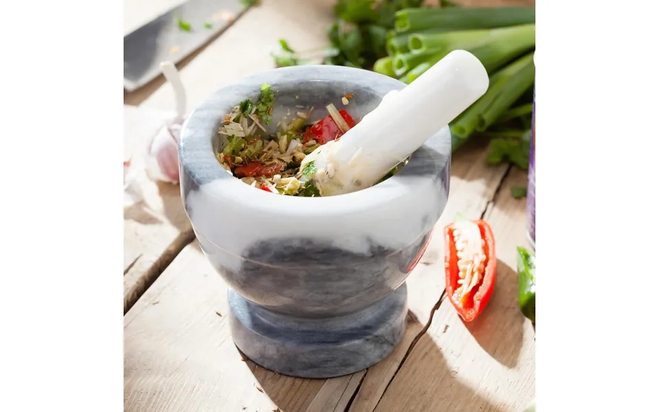 Marble Mortar & Pestle By Judge Size 10.5 X 10cm Colour White